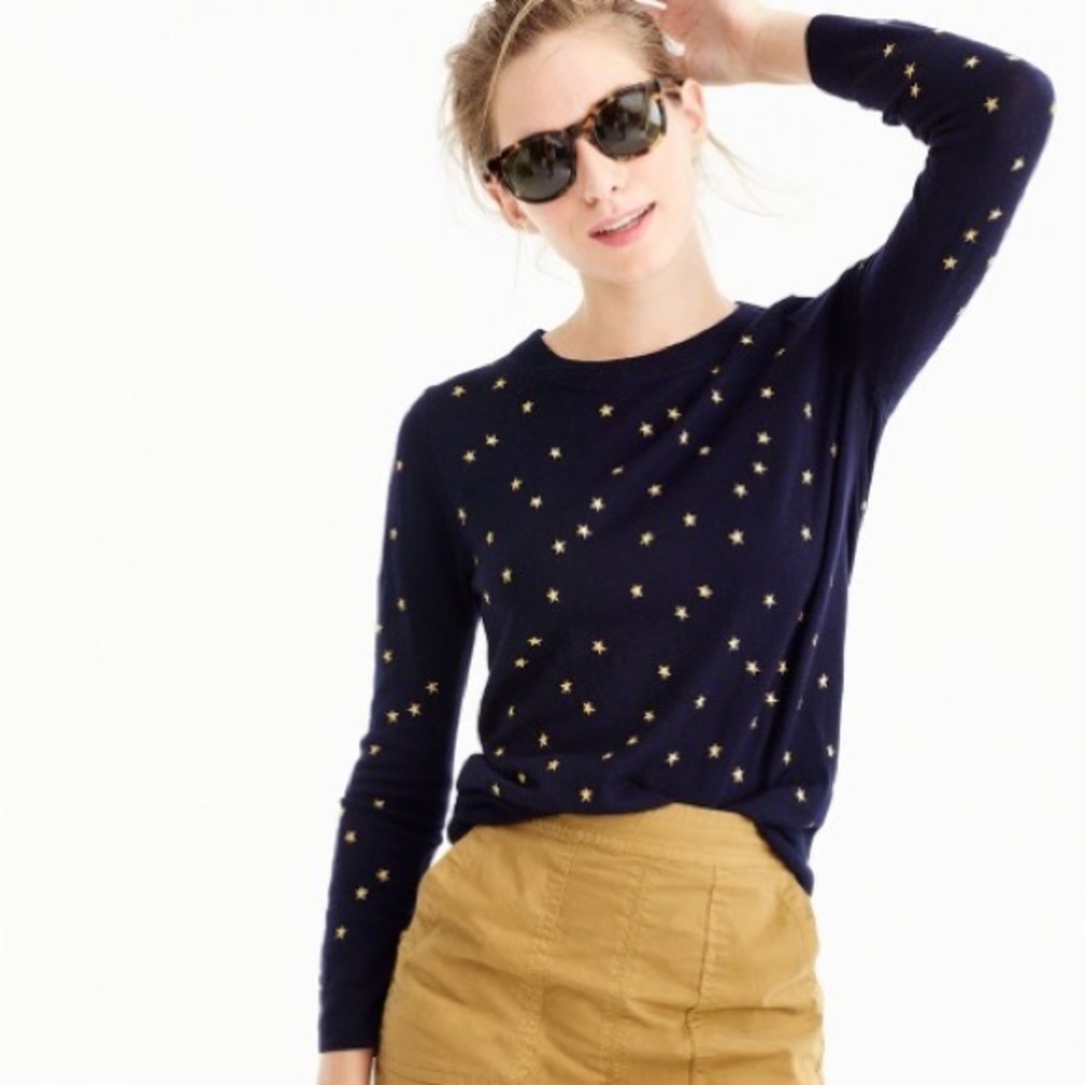 J. Crew tippi sweater in embroidered stars